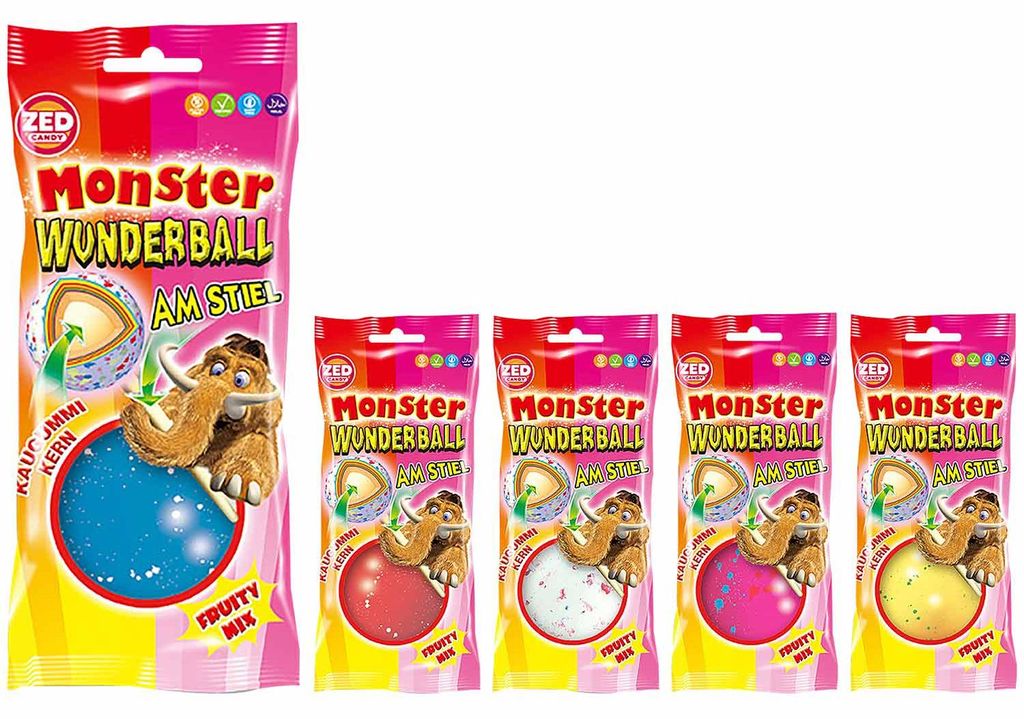 ZED Monster Wunderball Fruity sur bâtonnet avec noyau en Image du produit 