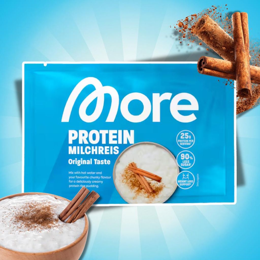 MORE Proteinrijke melkrijst, originele smaak, 65 g – Rijke Productafbeelding 