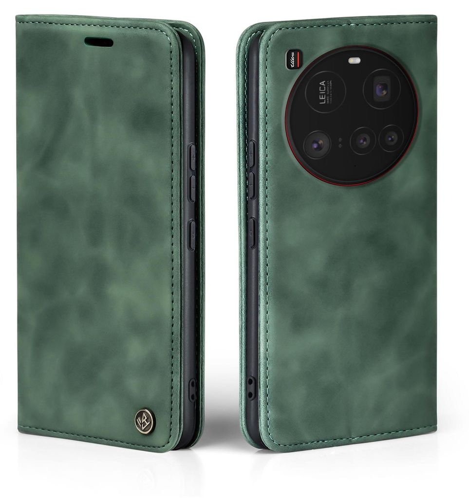 Handy Hülle für Xiaomi 15 Ultra Klapphülle Bookcase Flip Cover Handy Tasche Etui Farbe: Grün