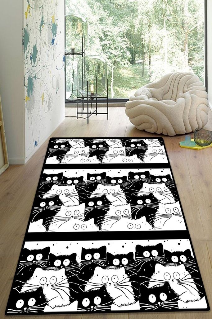 Conceptum Hypnose, White- White CatsCHL, Bunt, Kurzflorteppiche, 120 x 180 cm, 100% POLYESTER
