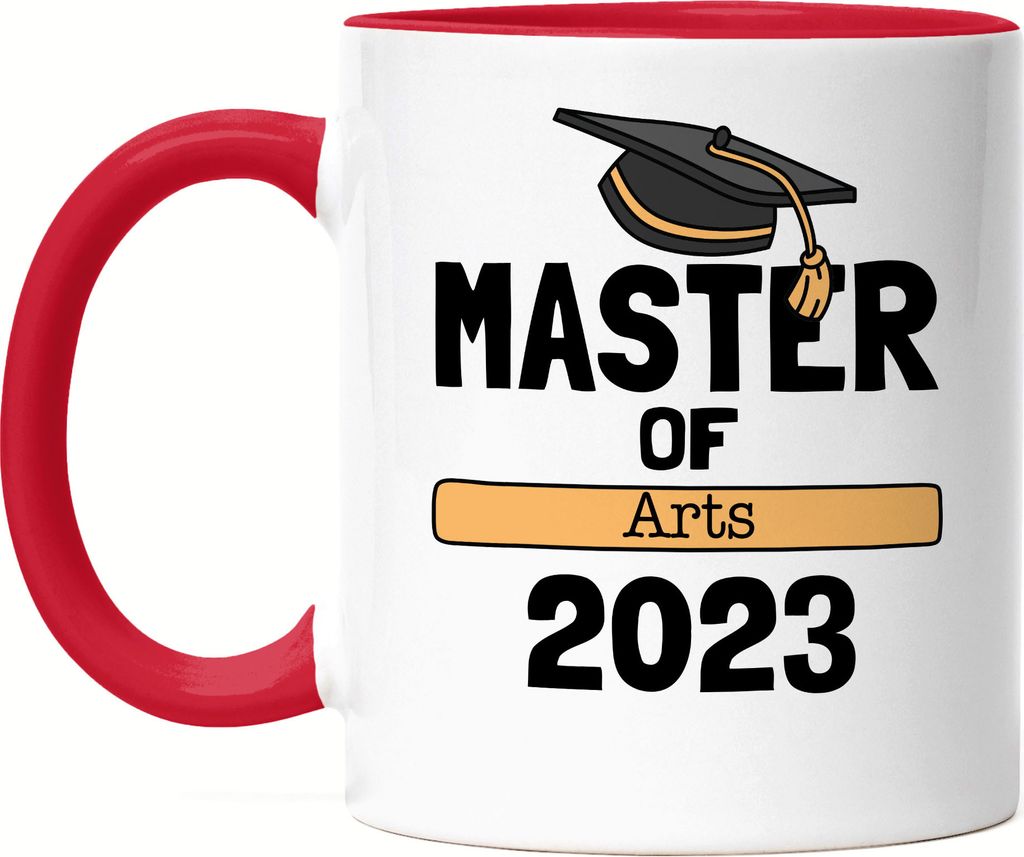 Master of Arts 2023 Tasse Rot Studium Absolvent Abschluss Geschenk Masterabschluss Uni