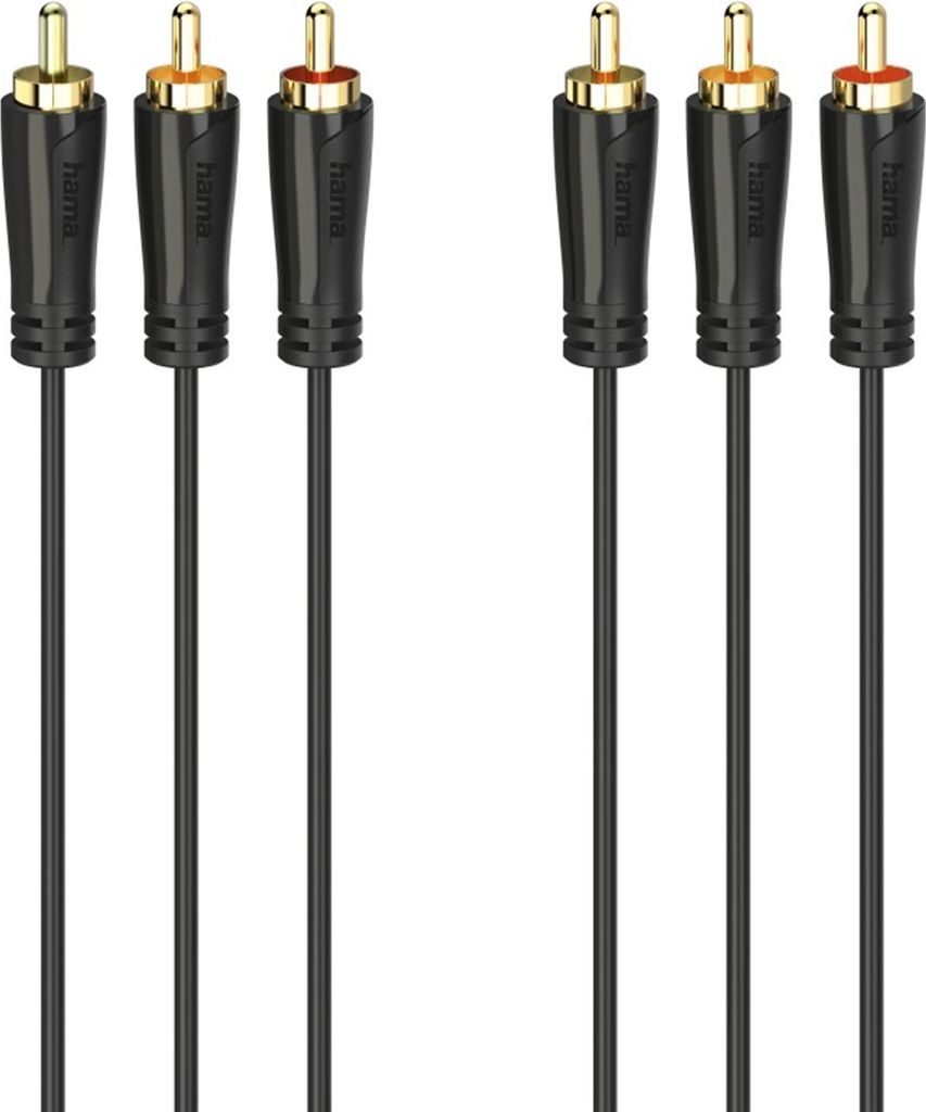 Hama Audio-/Video-Kabel 3-Cinch, vergoldet, 1,5 m