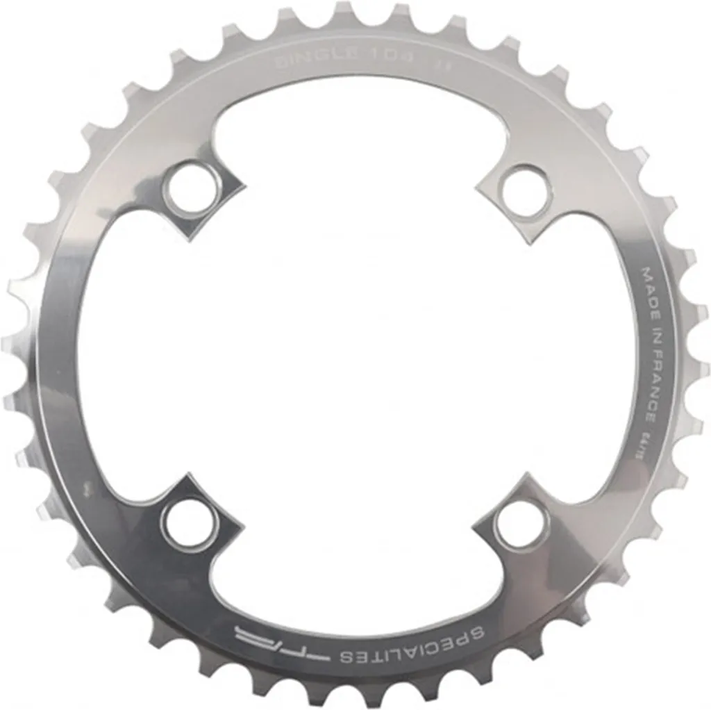 Couronne de vélo TA 38 dents 104mm Argent pour Pédalier Monoplateau