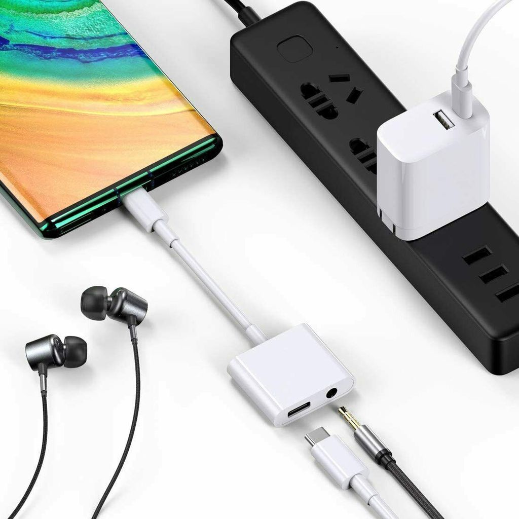 USB Typ C zu 3.5 mm AUX Audio Adapter Kopfhörer Lade Kabel Produktbild 6