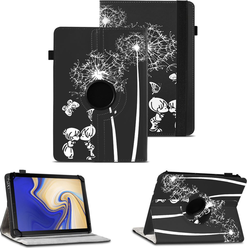 Schutzhülle für PEAQ PET 10980-F628E Tablet Hülle Tasche Case 360 Grad DrehbarFarben:Motiv 12