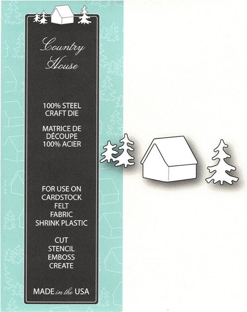Stanzform Präge Stanzschablone Cutting Die - Memory Box - Landhaus, Weihnachtsbäume