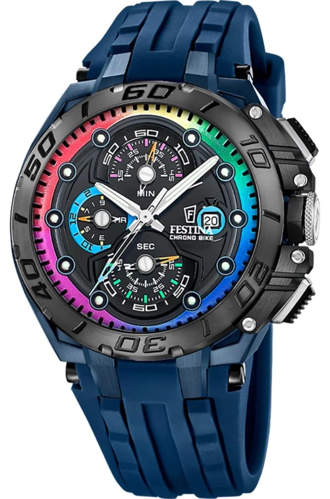 Festina F20759/1 Chrono Bike Special Edition Chronograph Uhr Herrenuhr Edelstahl Chrono Datum blau