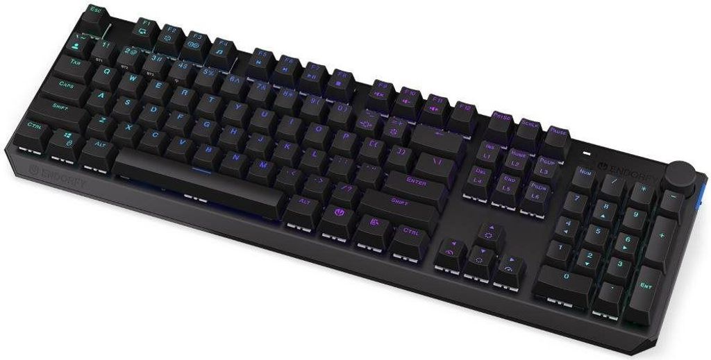 ENDORFY EY5A079 - Volle Gre (100%) - Verkabelt & Kabellos - USB + RF Wireless + Bluetooth - Mechanischer Switch - RGB-LED - Schwarz