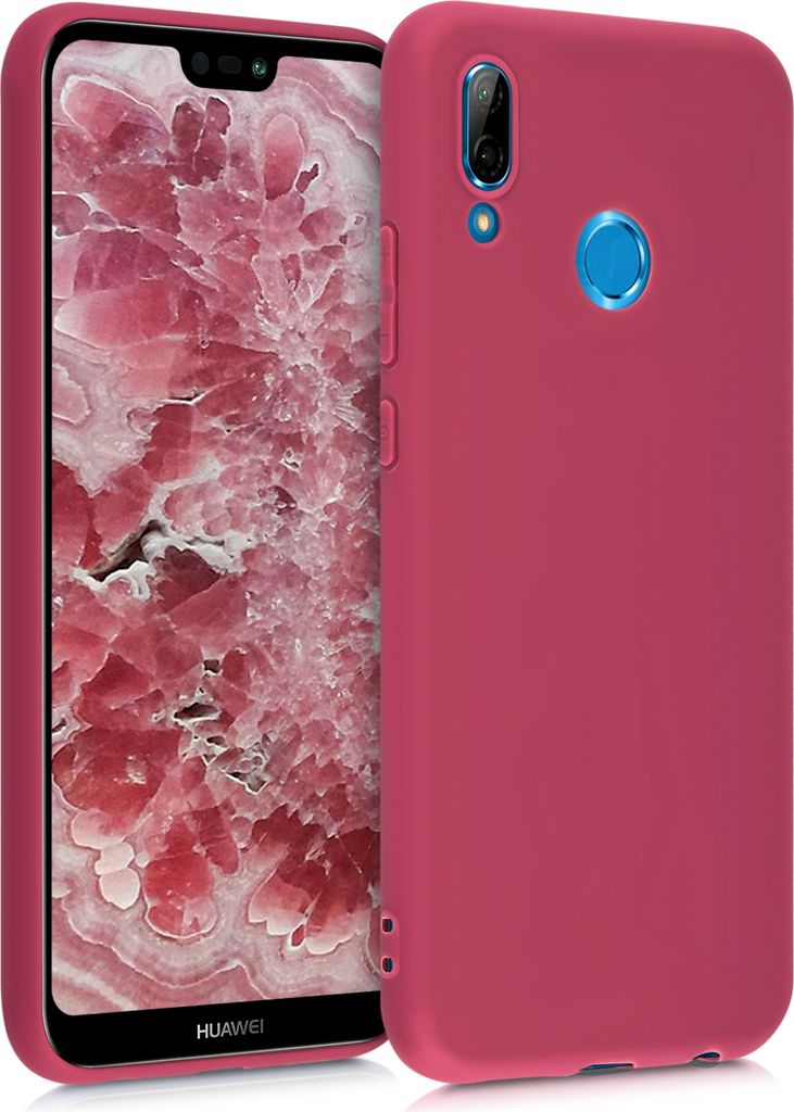 OKZone Huawei P20 Lite Hülle – Glitzer TPU Silikon Case Mit Bling Design, Rosa – Inkl. Displayschutzfolie