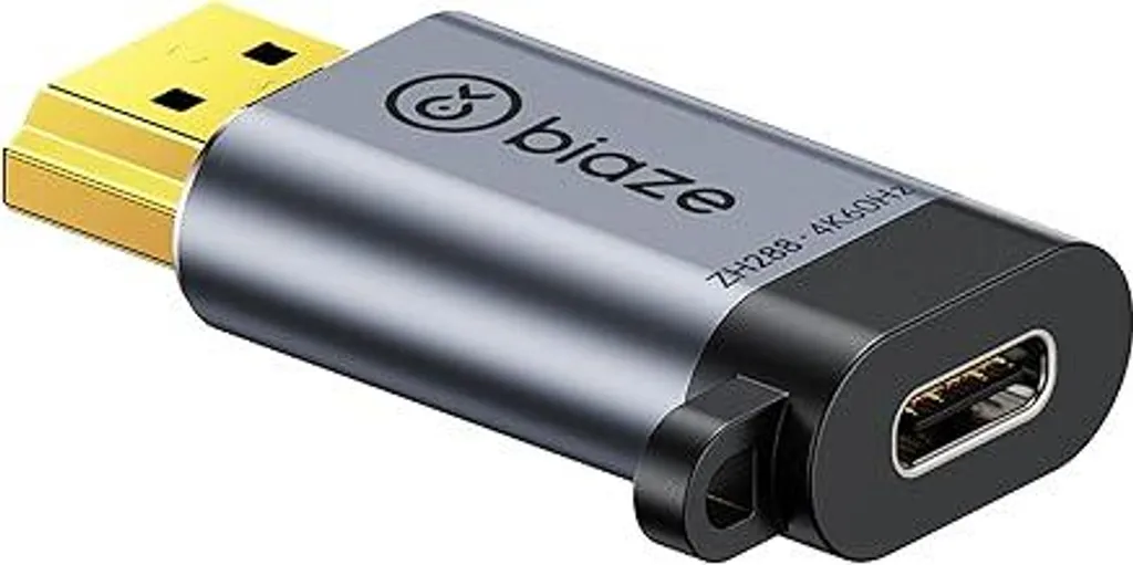 Adattatore da USB C femmina a HDMI maschio ZH288, convertitore HDMI 4K@60Hz per dispositivi Type-C/Thunderbolt 3, collega telefoni/tablet/laptop a display HDMI, plug and play, design compatto