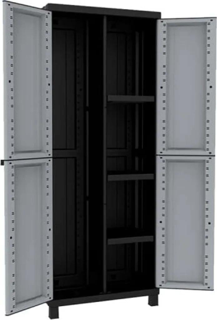 Armoire de rangement pour atelier Twist Black 170 cm de haut en noir