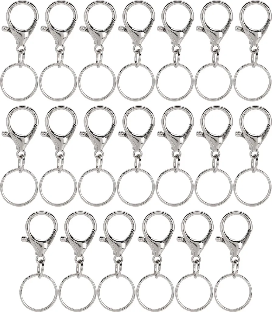 20 Ganci Girevoli per Portachiavi 21x35mm - Metallo Robusto DIY