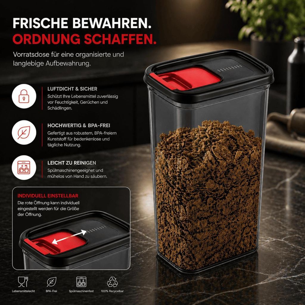 Schüttdosen 4er Set Vorratsdosen Lebensmittelbehälter