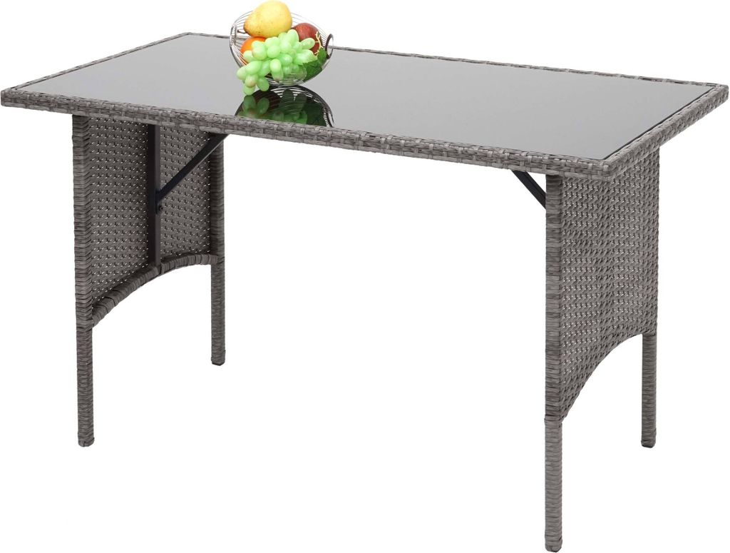 Poly-Rattan Esstisch HWC-G16, Esszimmertisch Gartentisch Produktbild 