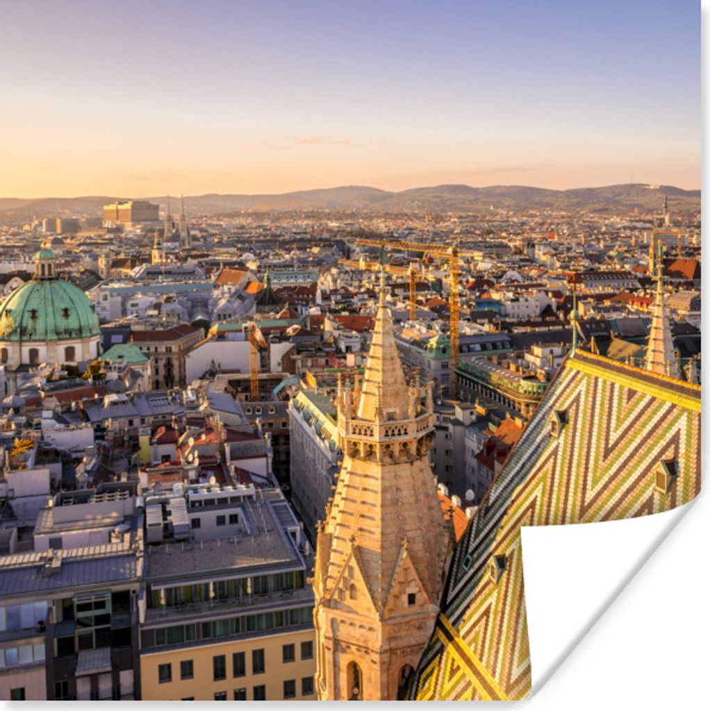 MuchoWow Poster Stadtbild von Wien in Österreich 30x30 cm - Wandposter - Printing