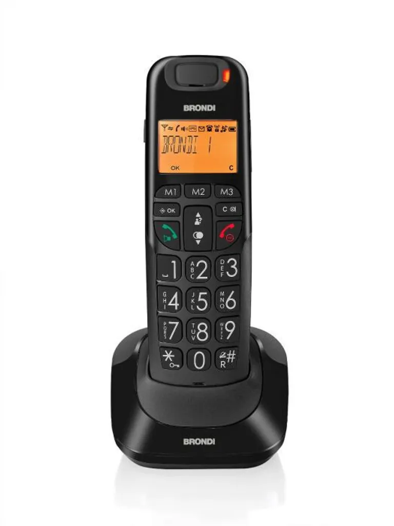 Téléphone Brondi Bravo Bright Noir : Ne Manquez Plus Aucun Appel avec ce DECT