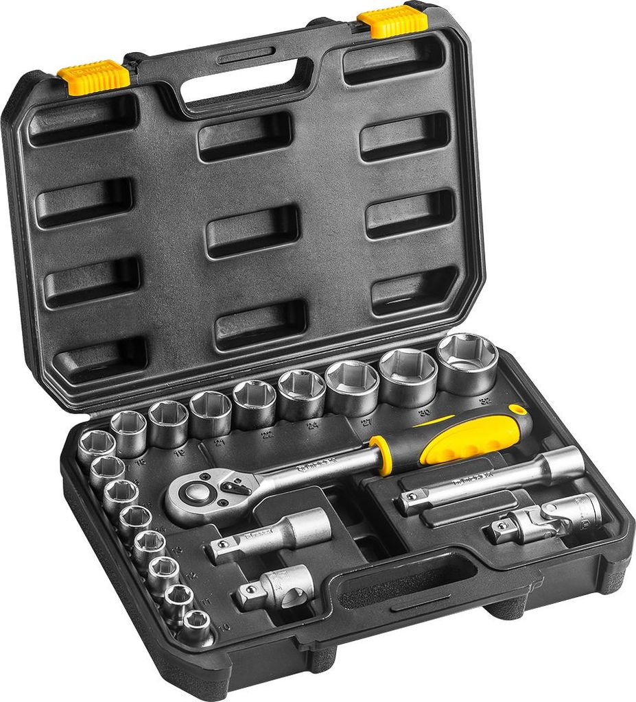 Topex-Steckschlüsselsatz 1/2 ', 21-teiliger Crv-Stahl