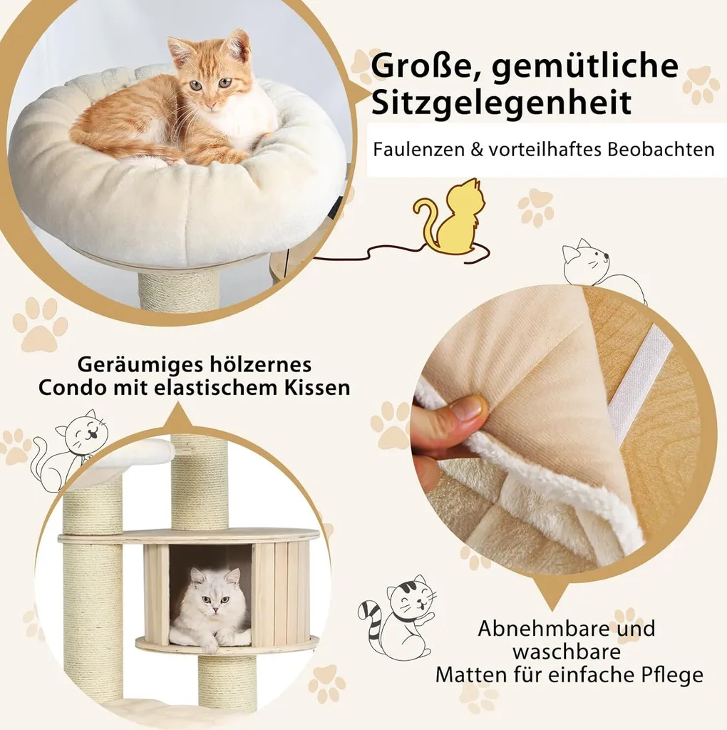 Arbre à Chat Stable 197 cm pour Protéger vos Meubles et Canapés - 3