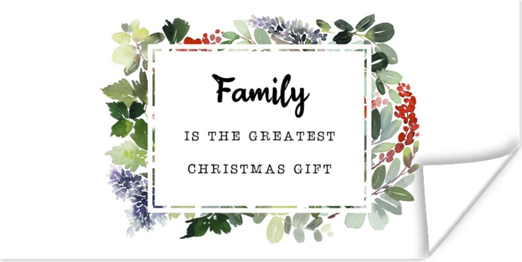 MuchoWow Poster Weihnachten - Zitat -Familie 150x75 cm - ohne Rahmen