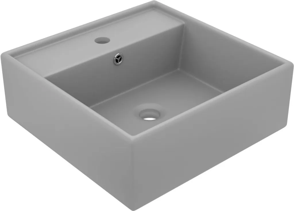 Lavabo Bagno 41x41 Grigio Chiaro Opaco | Design Moderno 2025