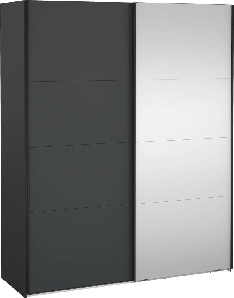 Kleiderschrank 2 Türen Malakas, Schlafzimmermöbel, Schrank, Garderobe, 179x65 h220 cm, Grau