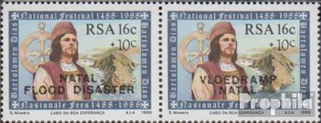 Briefmarken Südafrika 1988 Mi 725-726 Paar (kompl.Ausg.) postfrisch Flutkatastropfe von Natal