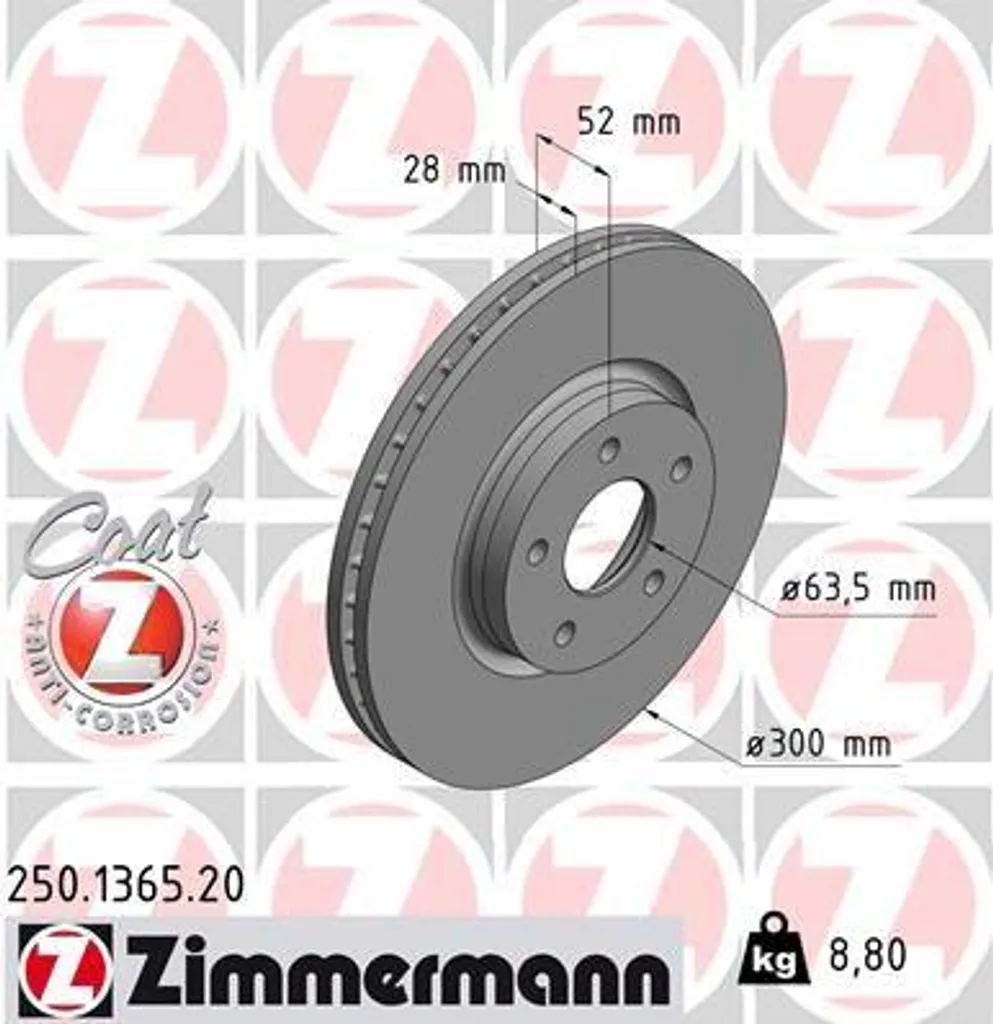Disque de frein Zimmermann Coat Z anticorrosion OE 1500159 Mondeo IV