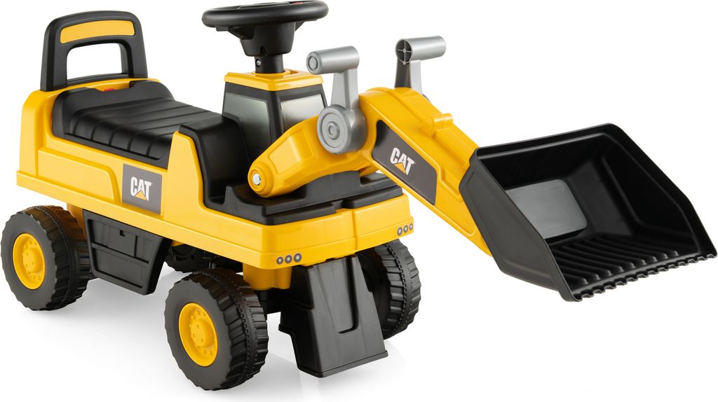 COSTWAY Kinder Sitzbagger mit Verstellbarer Schaufel, Kinderbagger mit Hupen, Stauraum unter dem Sitz, Sandbagger für Kinder ab 1 Jahr