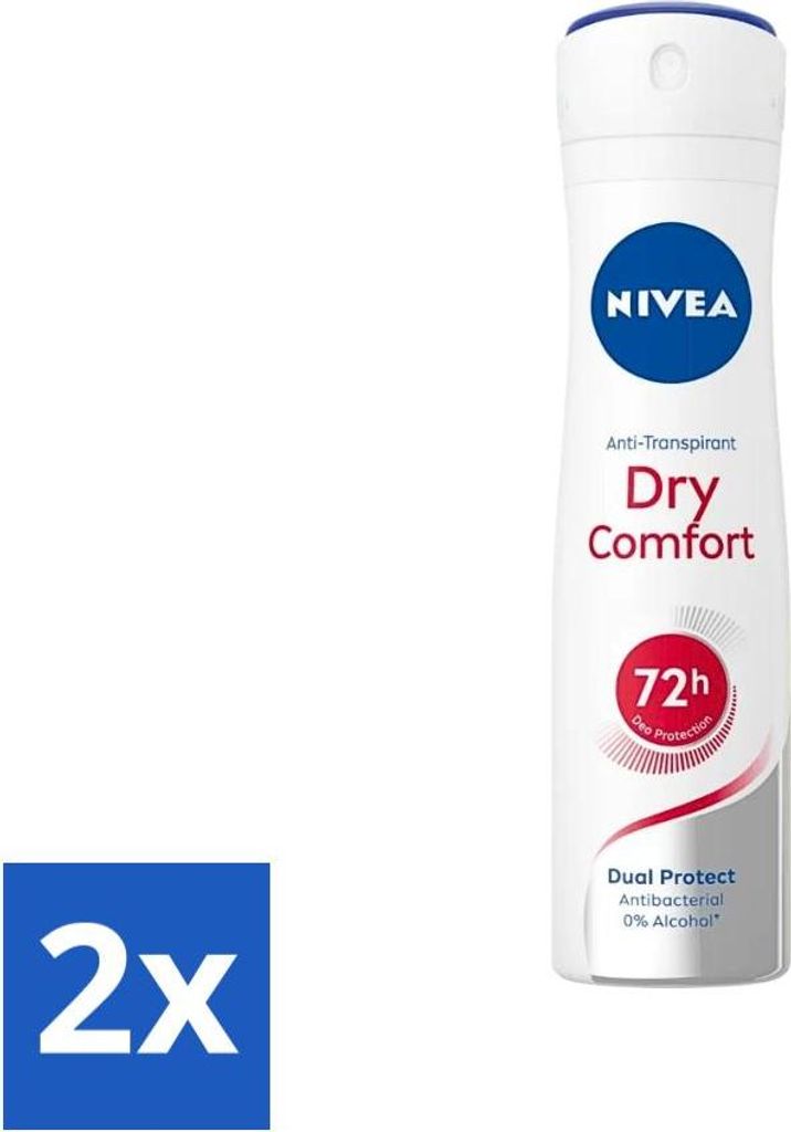 NIVEA - Deodorant Spray - Dry Comfort - Antibakteriell - 150 ml - Vorteilspack - 2 Stücke