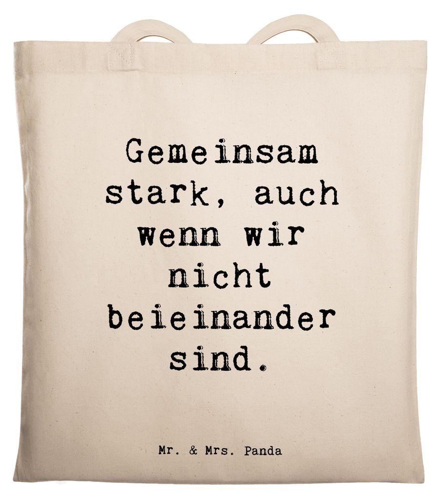 Mr. & Mrs. Panda Tote Bag Spruch Trennung von den Eltern - Transparent - Geschenk, Laptoptasche, Shopping Tasche, festival, Kraft, Vertrauem, Beist...