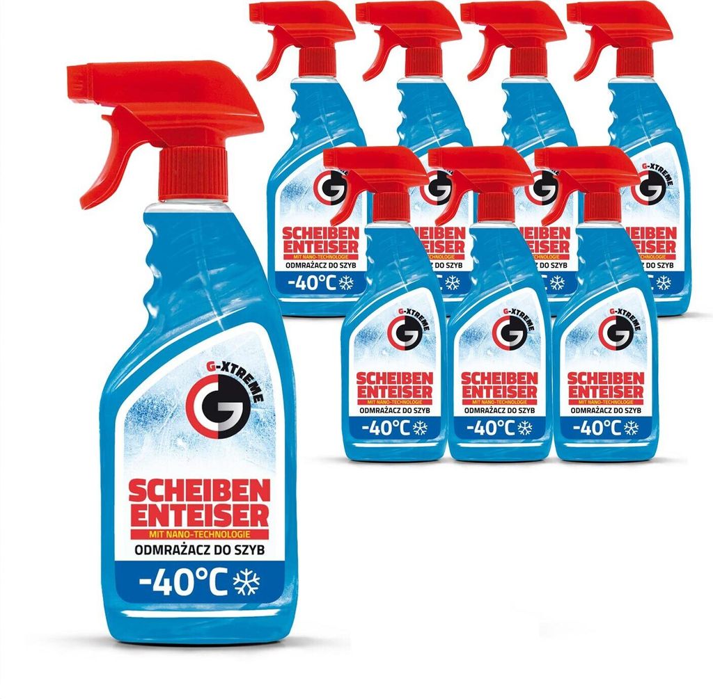 Gamix Scheibenenteiser mit Nano-Technologie | 8 x 500 ml Sprühflasche windschutzscheiben enteiser | verhindert Wiedervereisung | Frostschutzmittel...