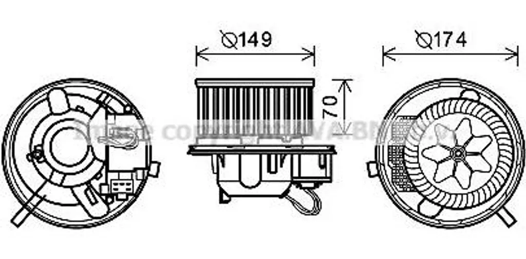 Pulseur d'air habitacle pour VW Passat et Tiguan - Remplacement 1K2820015A