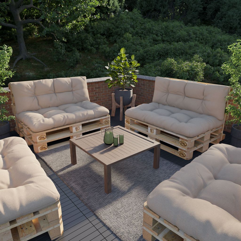 POKAR Palettenkissen 120x80+120x40 Beige