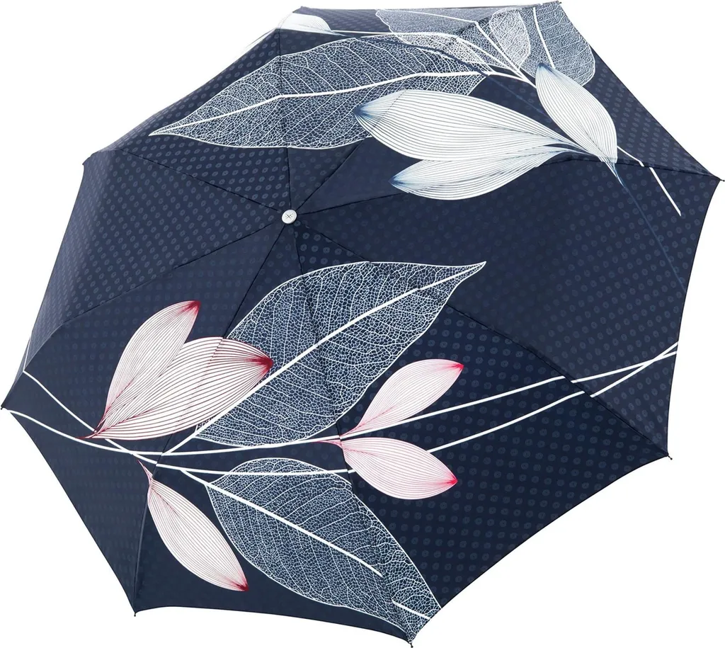 Parapluie de Poche en Nickel Metallic Bellino Bohème Bleu Marine Robuste
