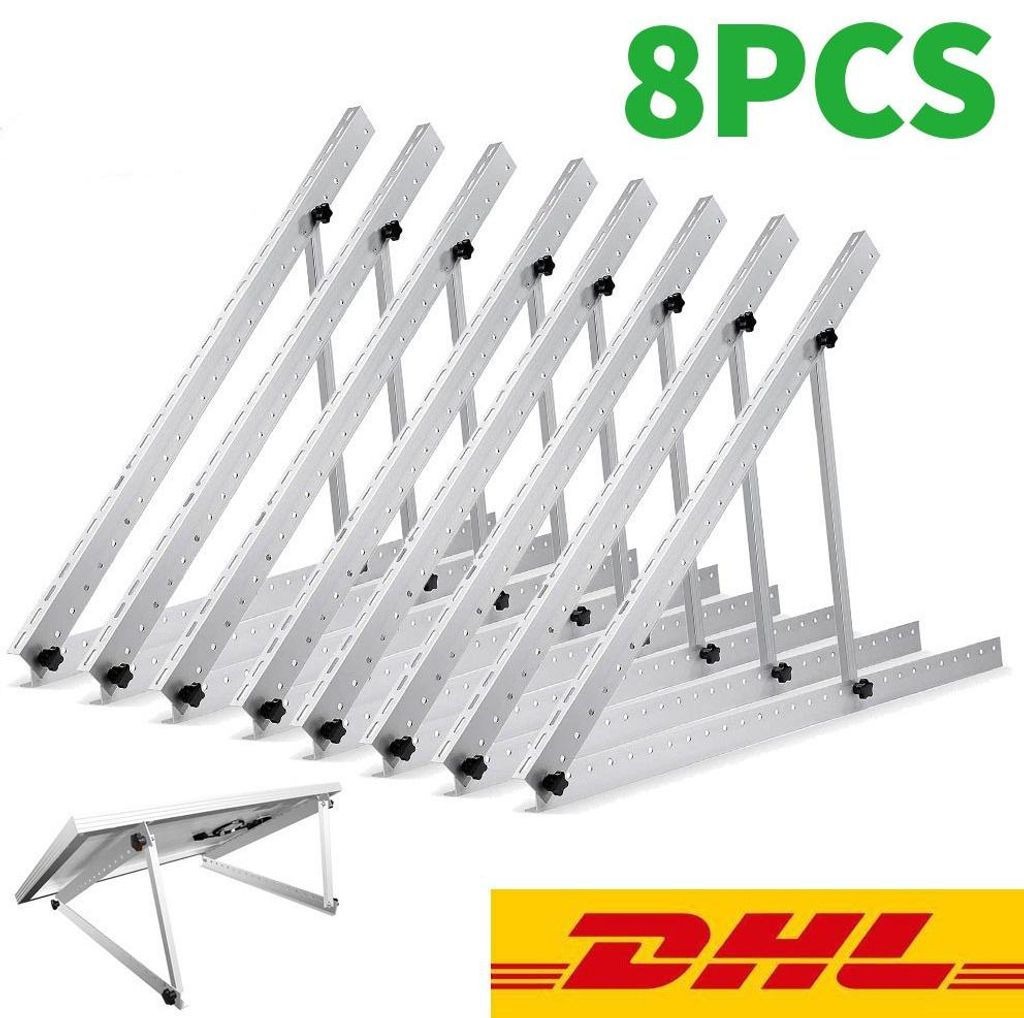 8PCS PV Halterung 48 Zoll 118cm Solarpanel Solarmodul 0°-90° Aufständerung Balkonkraftwerk Halterung Solarhalterung Photovoltaik