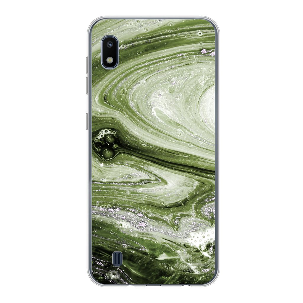 MuchoWow Handyhülle Schutzhülle Hülle für Samsung Galaxy A10 Marmor - Naturstein - Kalkstein Silikon Softcase Handy Hülle - Schutzhülle