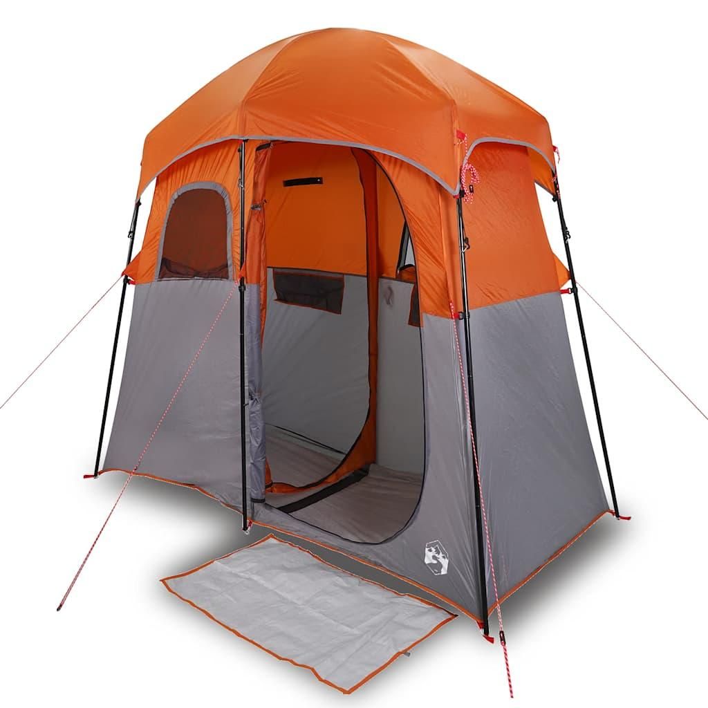 vidaXL Tenda da doccia 2 persone Grigio e arancione Immagine del prodotto 