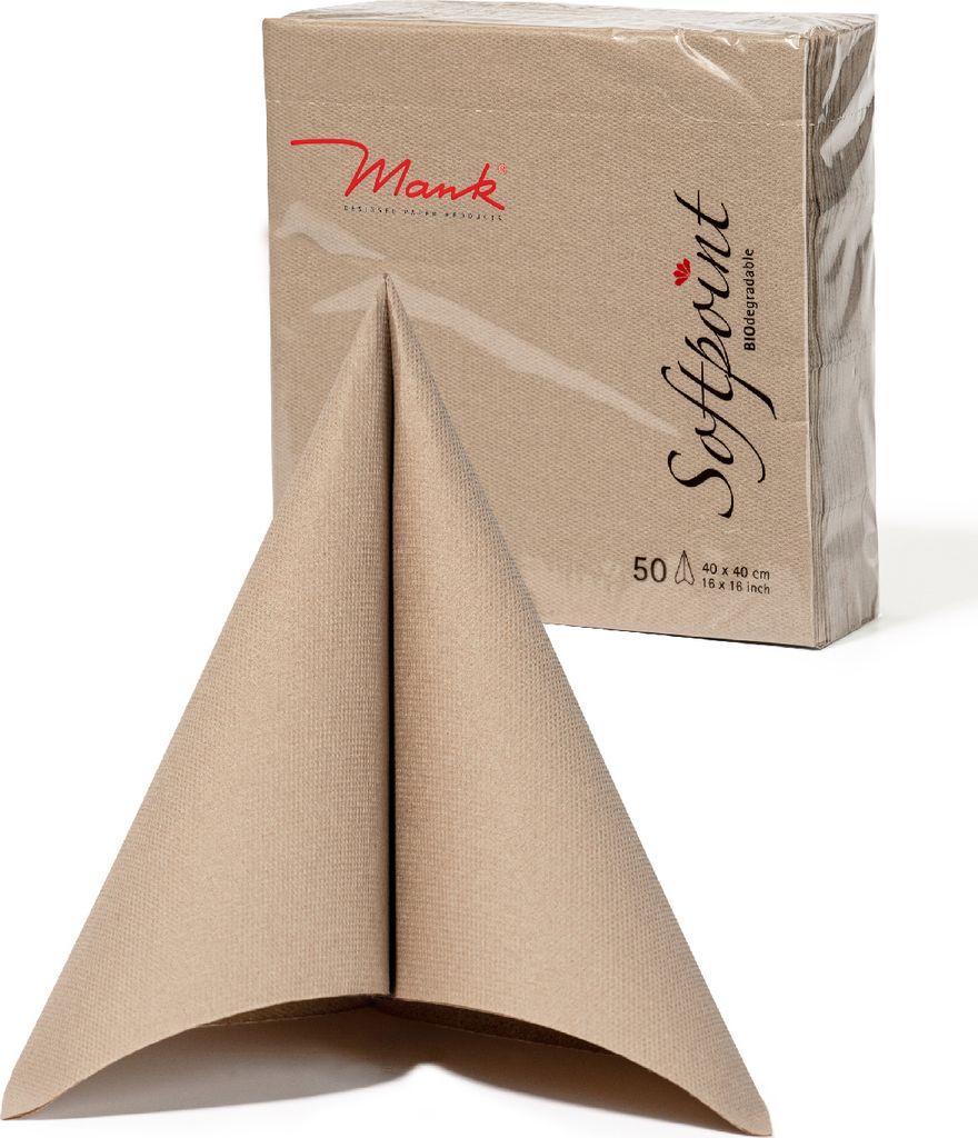 Softpoint Serviette in Beige Grey, 1/4-Falz, 40 x 40 cm, 50 Produktbild 