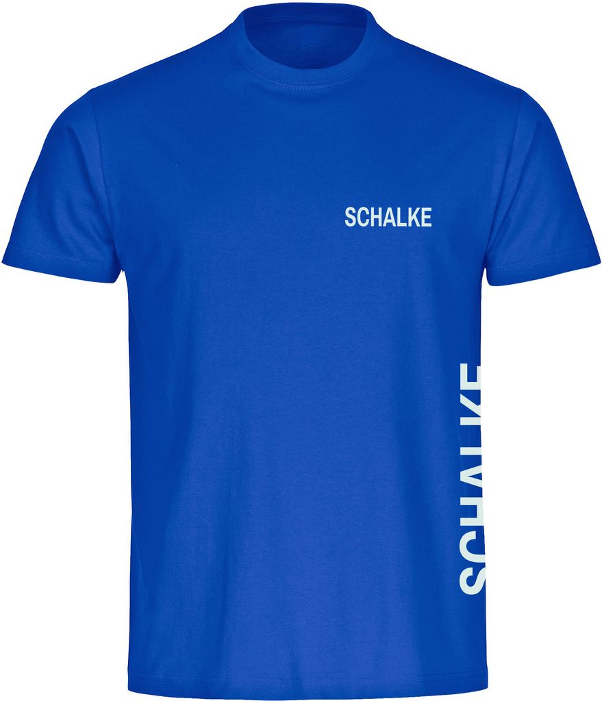 multifanshop Kinder T-Shirt - Schalke - Brust & Seite, blau, Größe 152