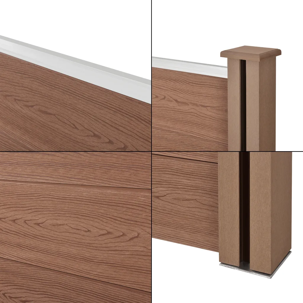 Panneau de Clôture Occultant WPC 180x180 cm avec Kit de Fixation Complet - 3