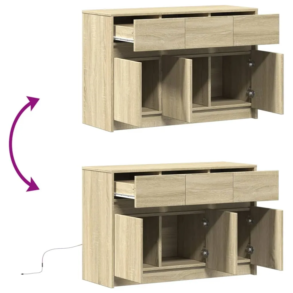 Mobile Porta TV Rovere Sonoma LED 91x34x61 cm - Soggiorno Moderno - 8