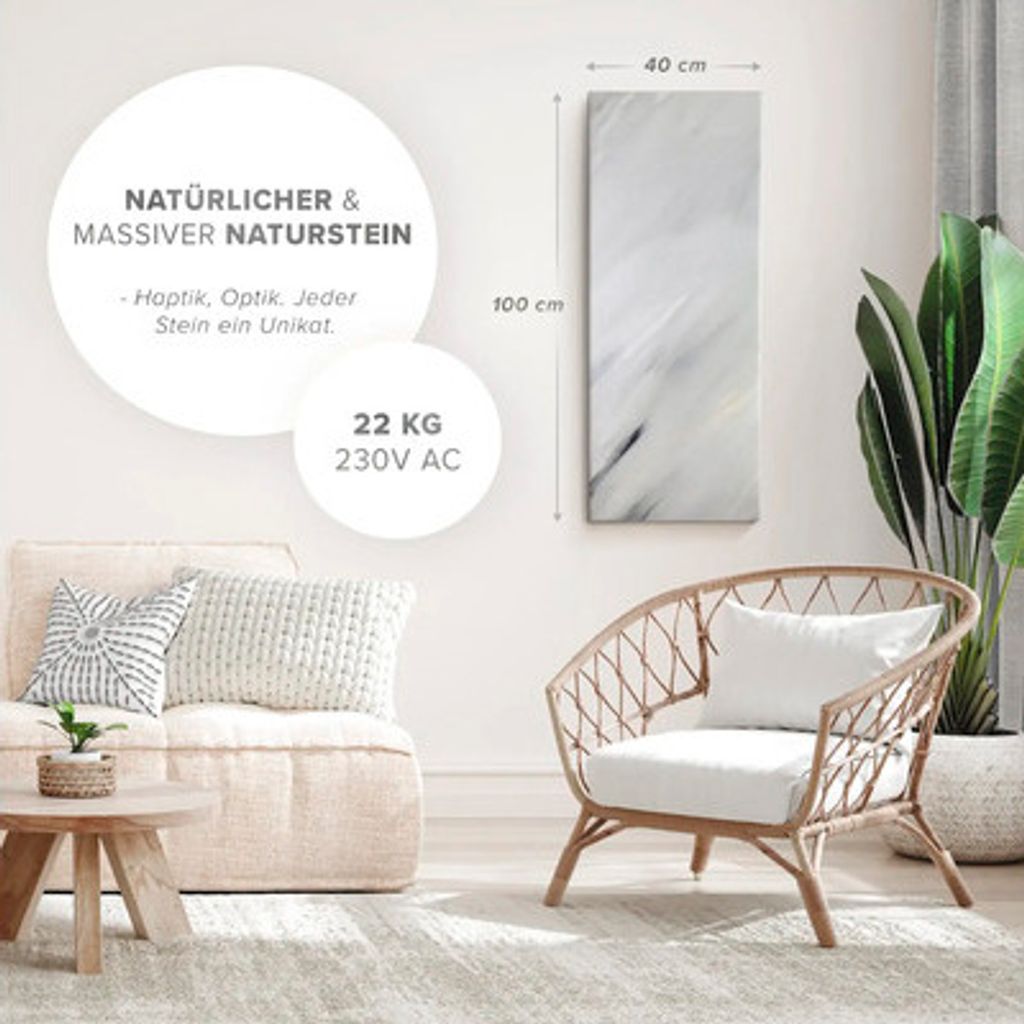 Marwona Bianco Infrarotheizung 800 W mit Funkthermostat –  Produktbild 