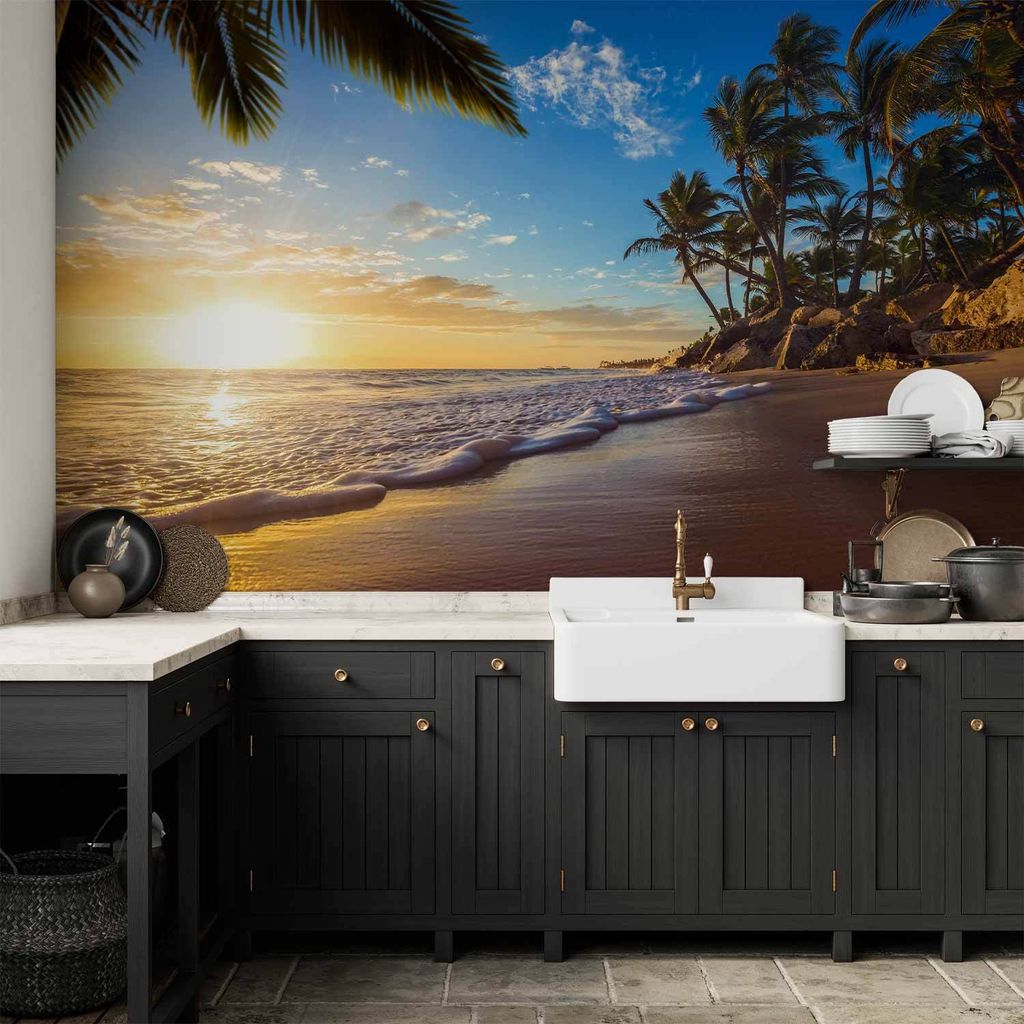 Vlies Fototapete - Tropical Beach 400x280 cm Landschaften c-B-0078-a-a
