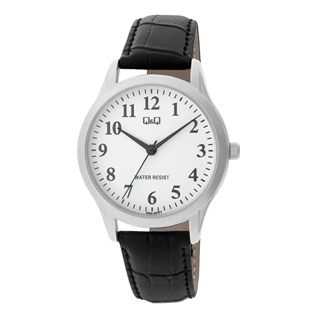 Orologio Q&Q Uomo Pelle 38 mm Nero - Accessorio Essential per Lui