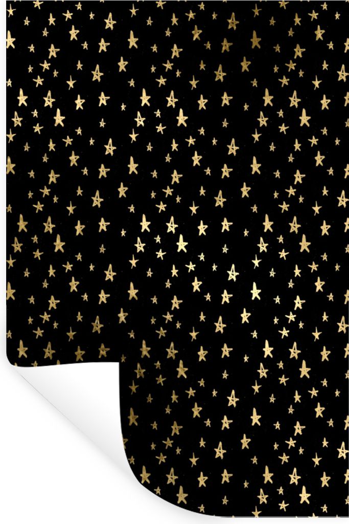 MuchoWow Wandtattoo Wandsticker Wandaufkleber Muster - Sterne - Gold 20x30 cm Selbstklebend und Repositionierbar - Sticker - Dekorfolie
