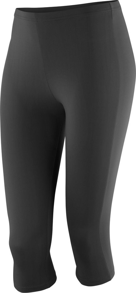 Spiro Damen Softex Capri Sport Leggings RW5173 (L) (Schwarz)