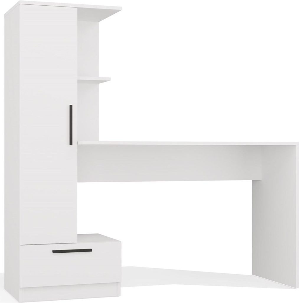 Schreibtisch, Wei§, 143 x 140 x 50 cm