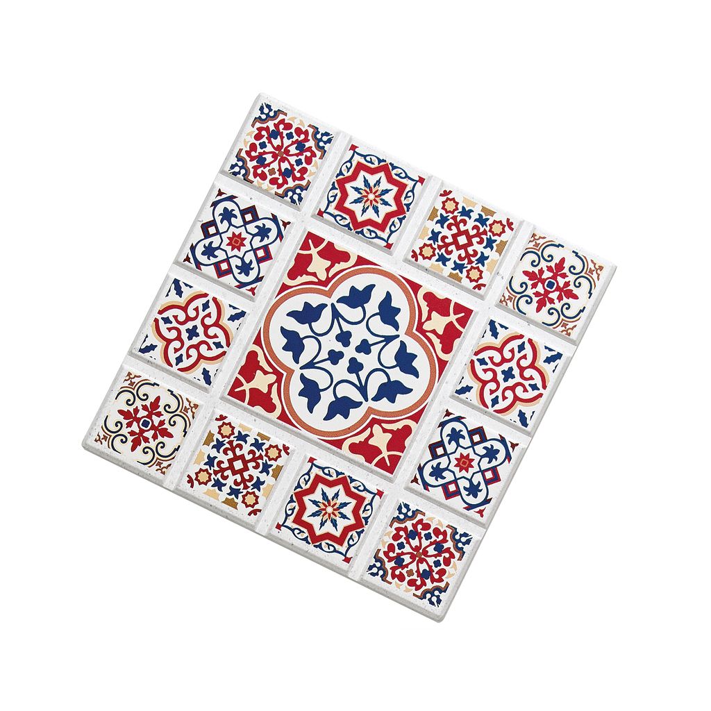 Zassenhaus Agadir Untersetzer, Keramik/Kork, 16 x 16 cm, Blume