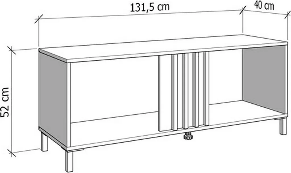 Support TV 132cm pour Salon Moderne - Meuble Forte Chêne Marron Robuste - 4