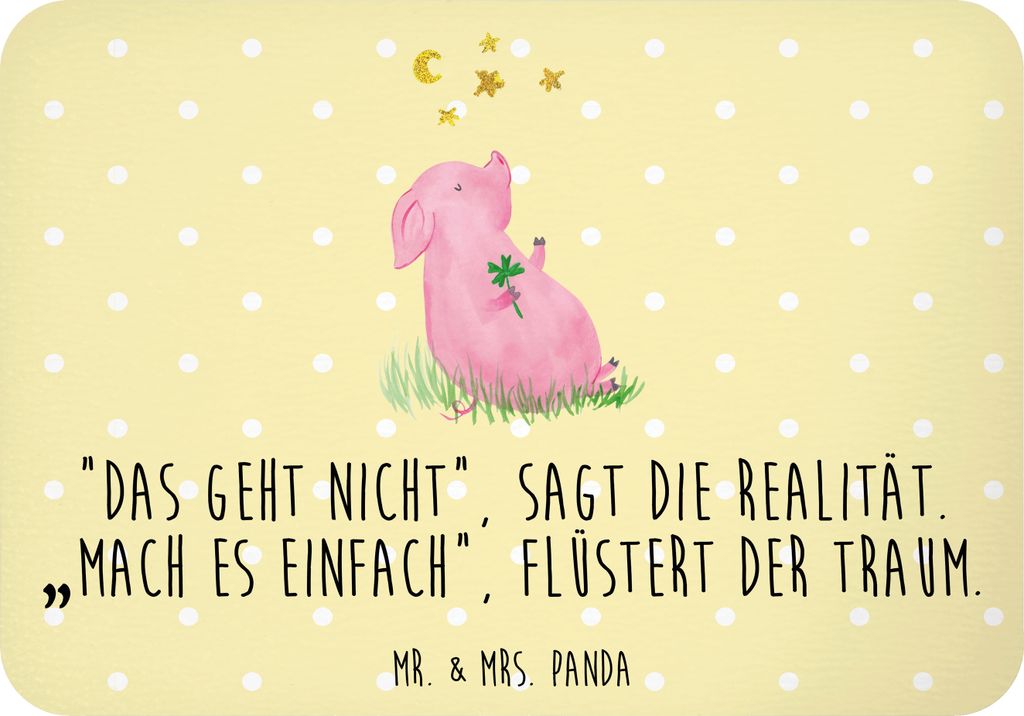 Mr. & Mrs. Panda magnet Schwein Glück - Gelb Pastell - Produktbild 